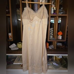 JCPenney Vintage Cream Lace Chemise Slip Dress Size 34